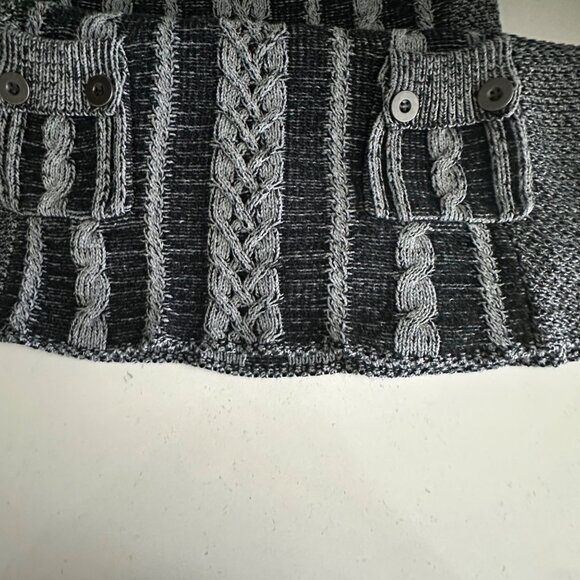 Style & Co Womens Gray & Black Cable Knit Sweater Dress M - Picture 13 of 13